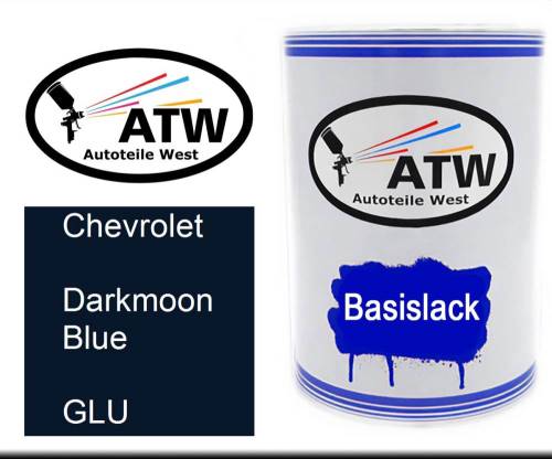 Chevrolet, Darkmoon Blue, GLU: 500ml Lackdose, von ATW Autoteile West.